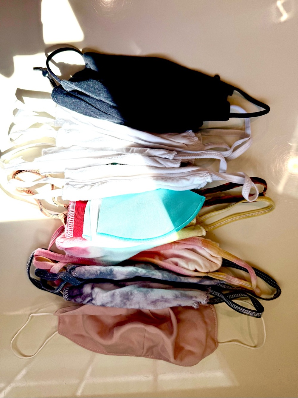 Assorted Reusable Face Masks - Multi Color Pack 16 clean